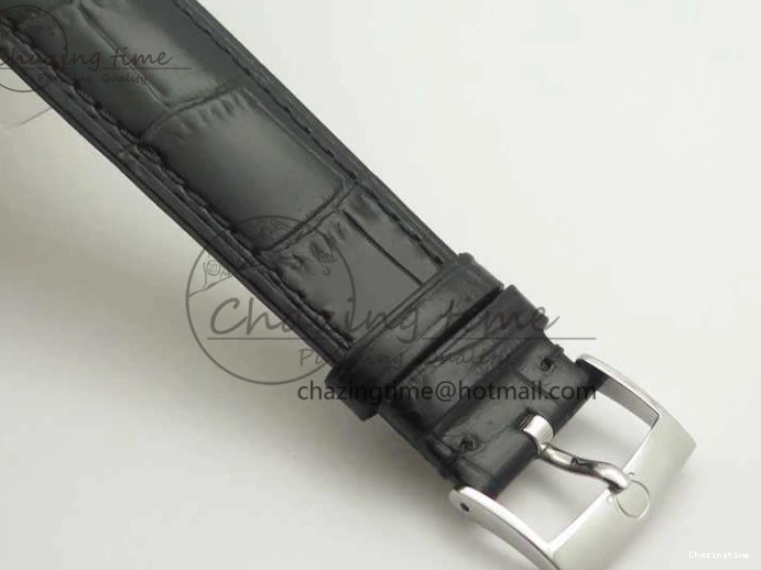 0413 FashionForward De Ville SS MK 1:1 Best Edition White Dial SS Markers On Leather Strap Miyota 9015 V 8077